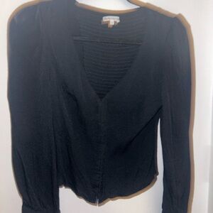 Reformation Black Long Sleeve Corset Blouse